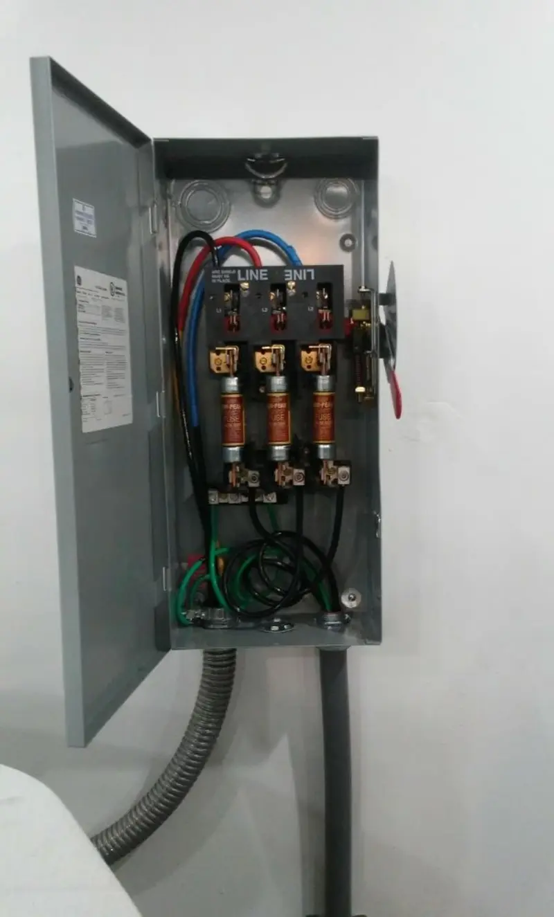 Three-phase disconnect switch installed for Electrical Wiring & Rewiring in Bee Cave